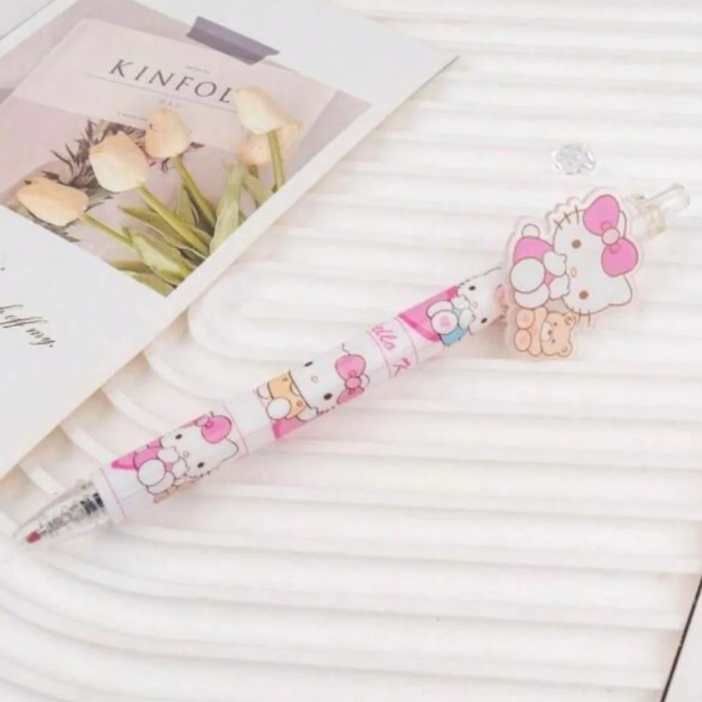 Set of 6, Hello Kitty & Friends Pens Sanrio Kuromi Melody Pom Cinnamoroll